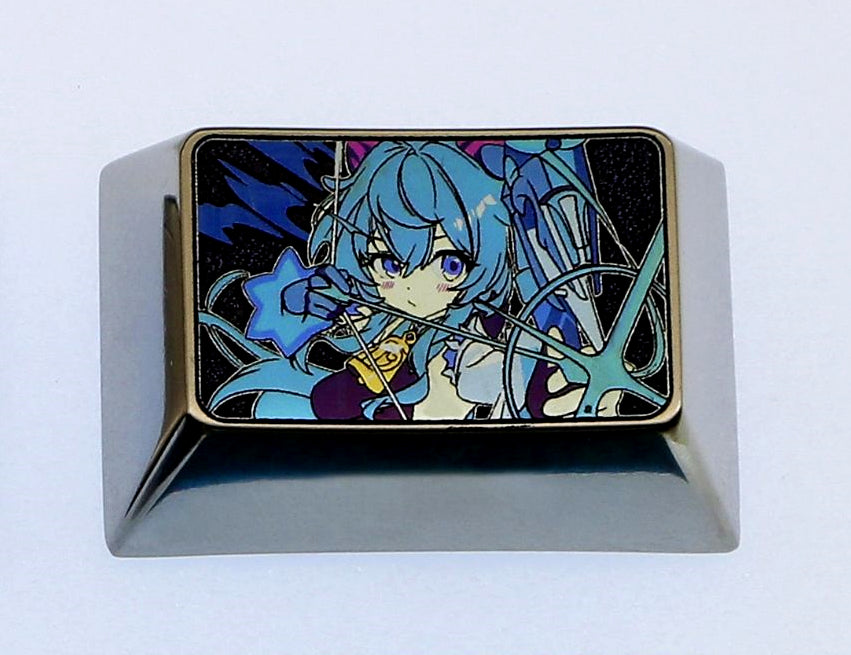Genshin Impact, Ganyu, R3 tab keys, titanium alloy carved keycaps, personalized keycaps.