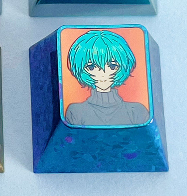 EVA,doujin,Asuka,Ayanami Rei, Titanium alloy personalized keycaps, metal carved anime character decorative keycaps