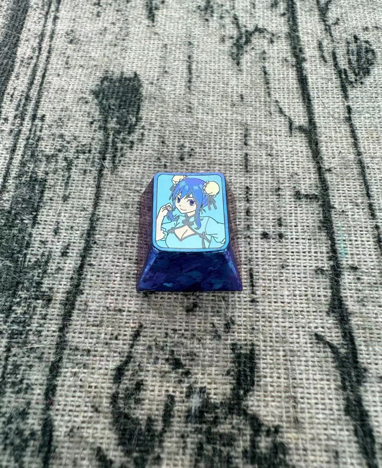 FAIRY TAIL, Colored titanium alloy carved keycaps, personalized keycaps for mechanical keyboards