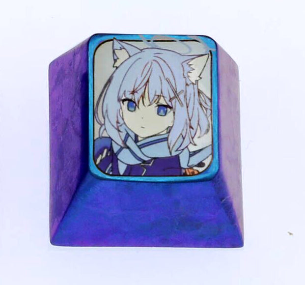 Blue Archive, 1U titanium alloy personalized keycaps, game metal keycaps decorative keycaps.