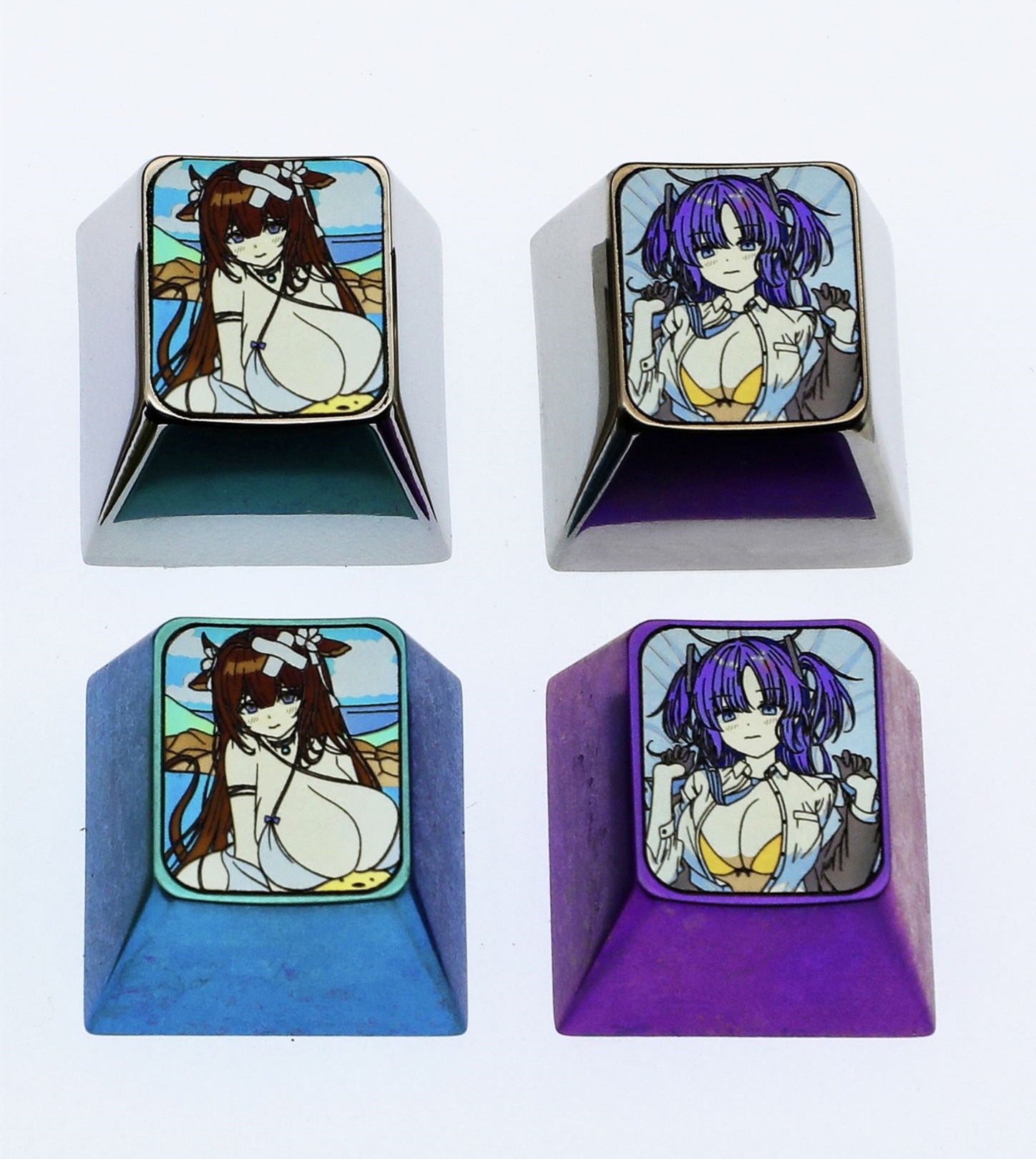 Azur Lane, Hayase Yuuka, IJN Kashino. Titanium alloy carved keycaps, metal personalized keycaps, decorative keycaps.