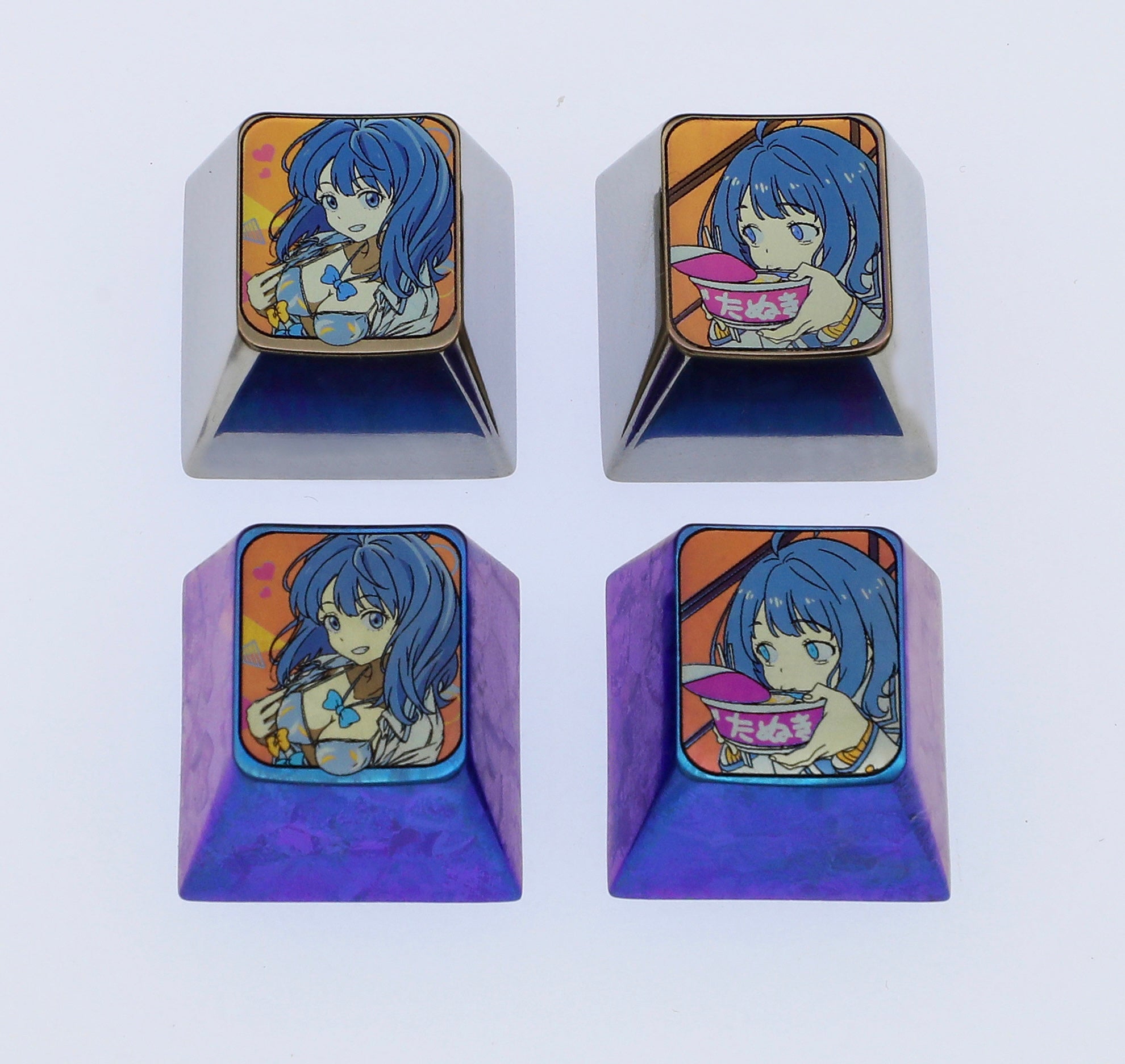 too many losing heroines!, 1U titanium alloy personalized keycap, metal decorative keycap