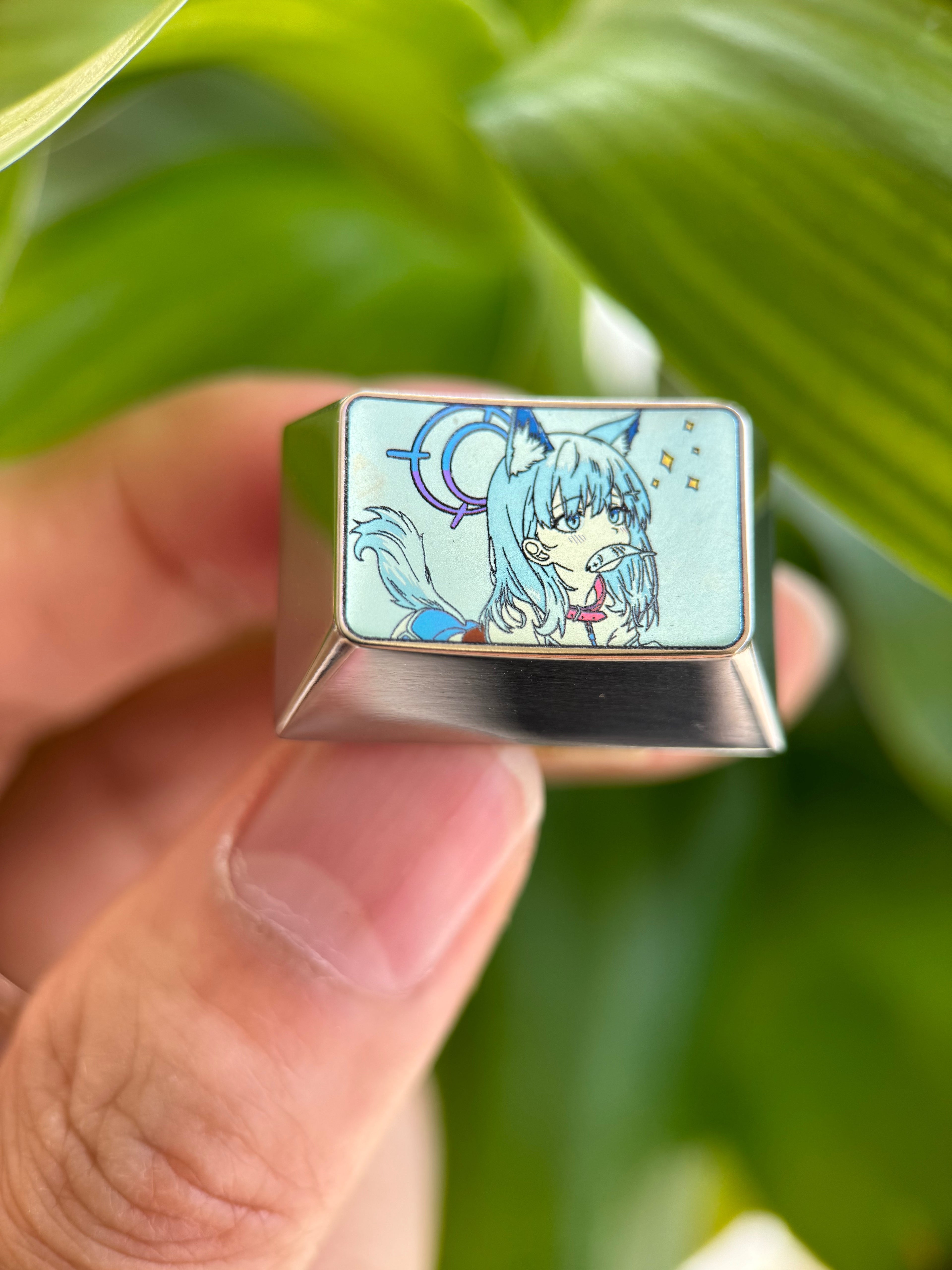 Baizi, 1.5U titanium alloy personalized keycaps, metal decorative keycaps, keyboard customized keycaps