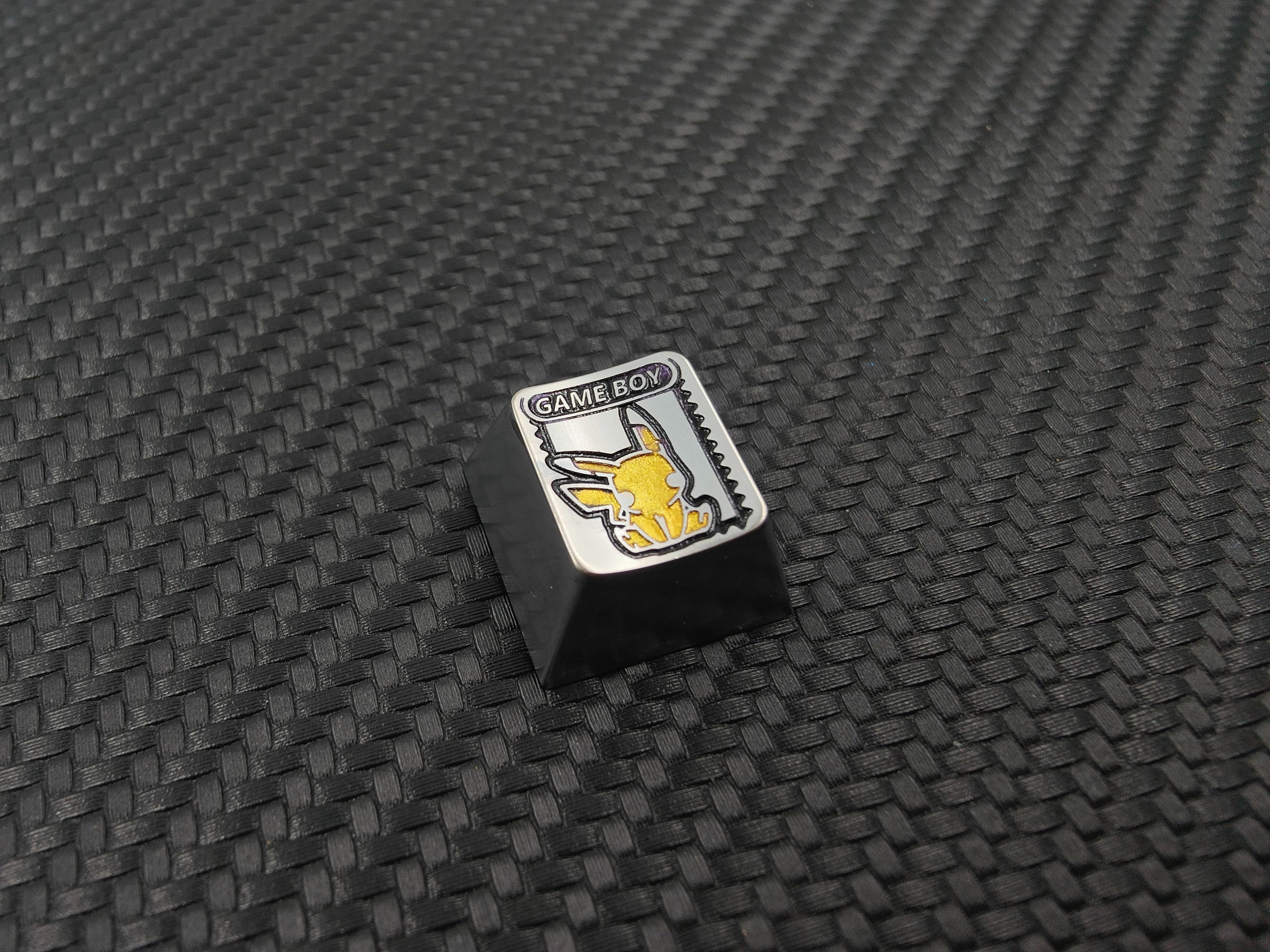 Pok é mon, Pikachu, Gengar, zinc alloy carved keycaps, mechanical keyboard metal decorative keycaps.