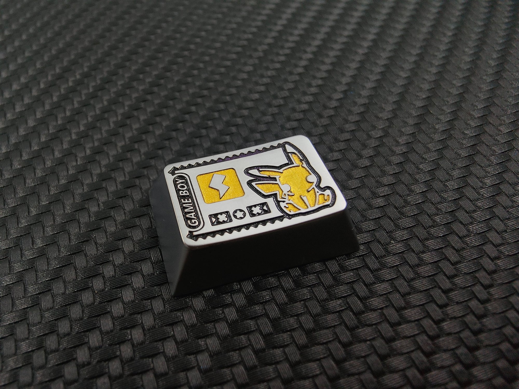 Pok é mon, Pikachu, Gengar, zinc alloy carved keycaps, mechanical keyboard metal decorative keycaps.