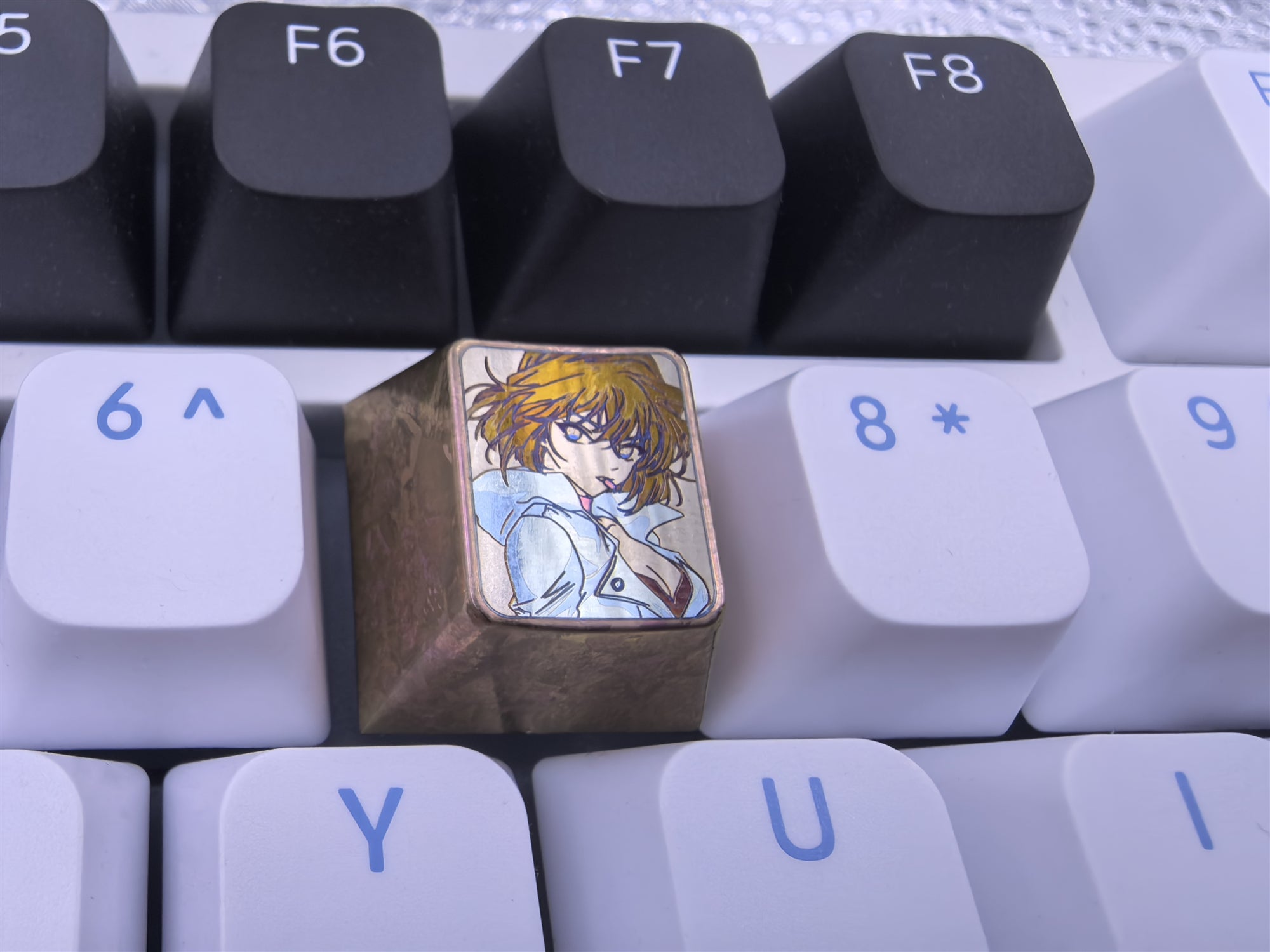 Detective Conan, Anita Hailey, 1U titanium alloy personalized keycaps, metal keycaps around anime characters