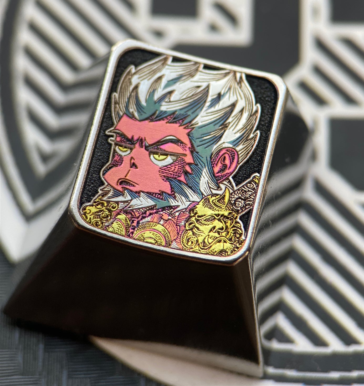 Q-version Black Myth: Wukong, colored titanium alloy keycaps, mechanical keyboard decorative keycaps.