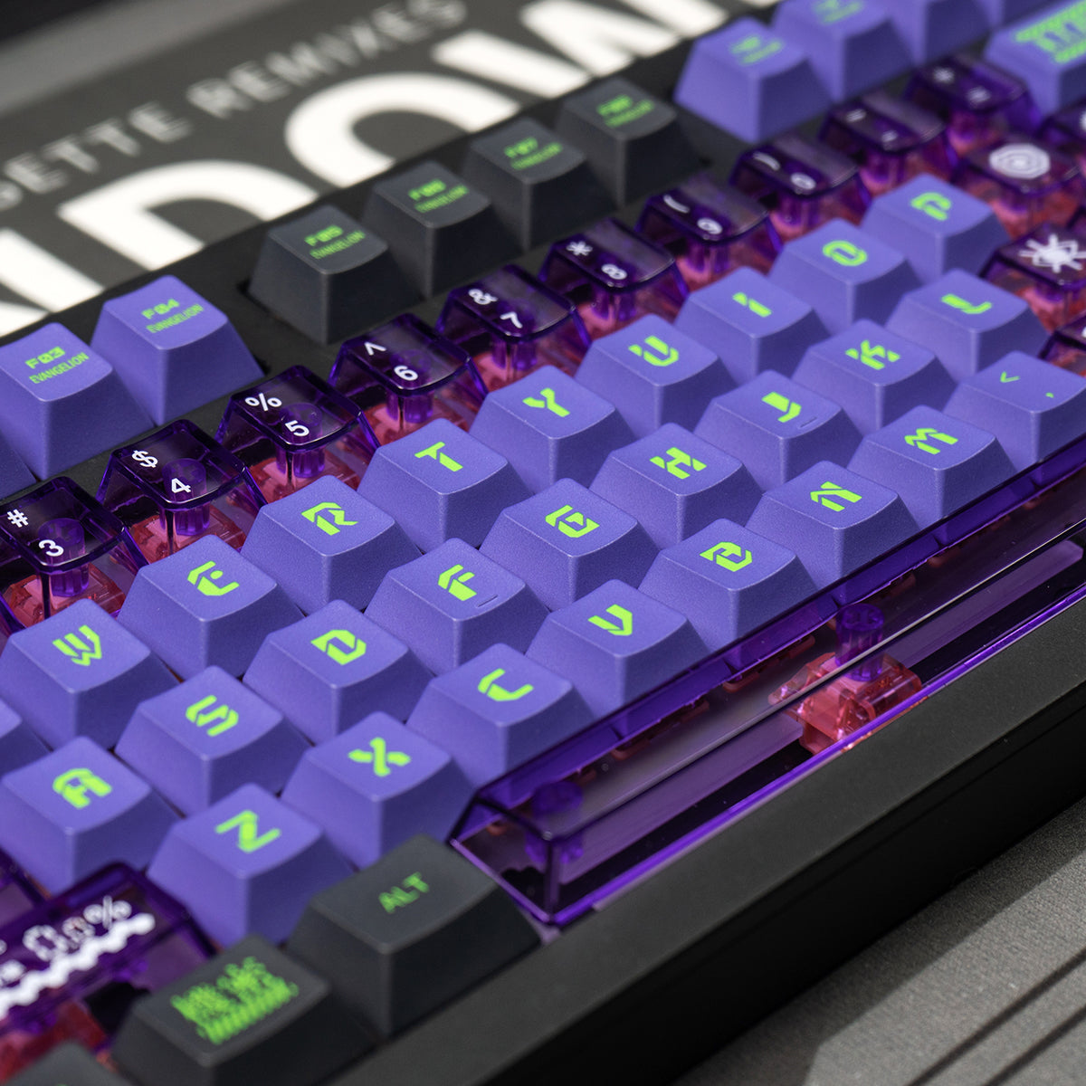 EVA mecha themed mechanical keyboard keycaps complete set PBT sublimation/PC transparent transfer printing factory height