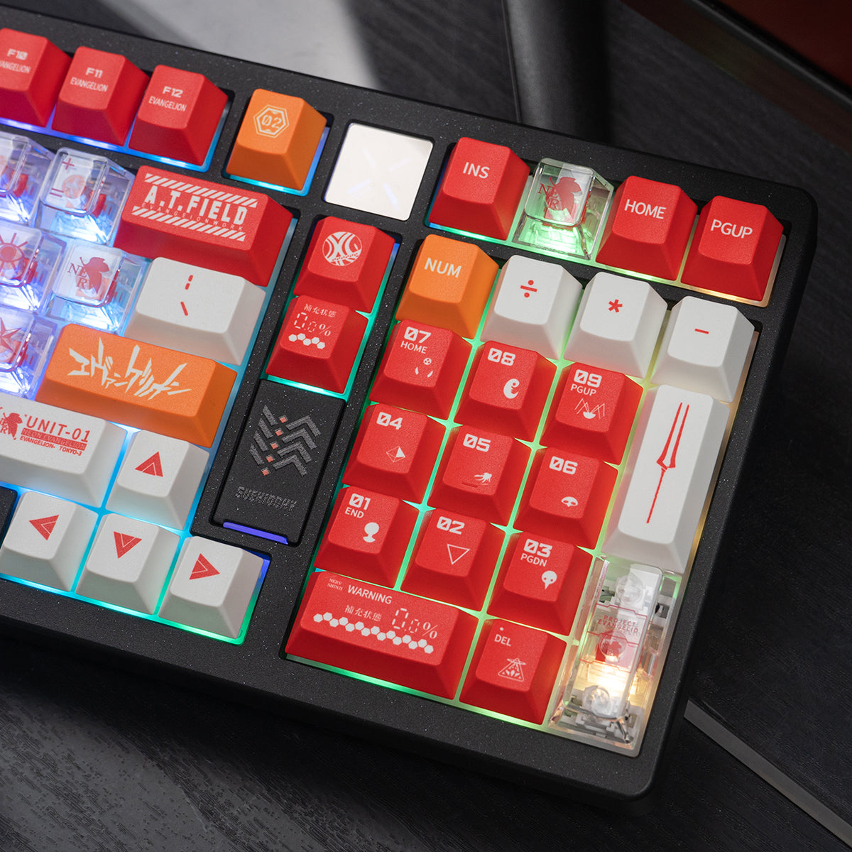EVA mecha themed mechanical keyboard keycaps complete set PBT sublimation/PC transparent transfer printing factory height