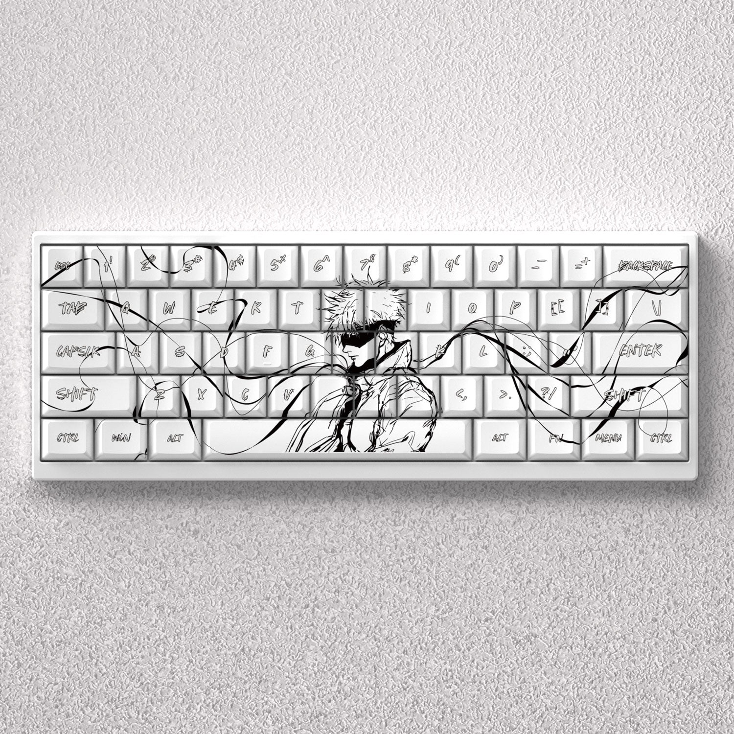 Gojo Satoru keycap anime theme factory height PBT positive fitting 60 65 68