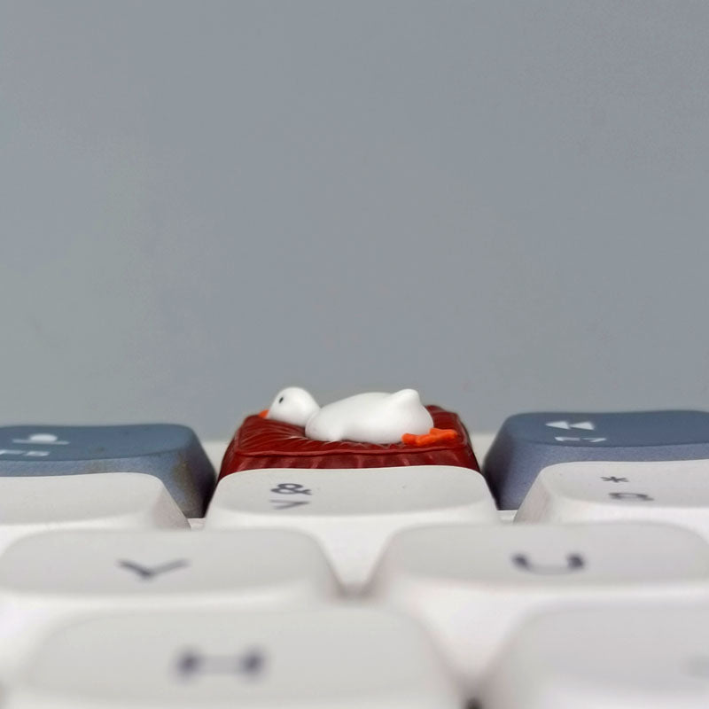 Lying flat duck mechanical keyboard short switch resin handmade personalized cute creative keycaps