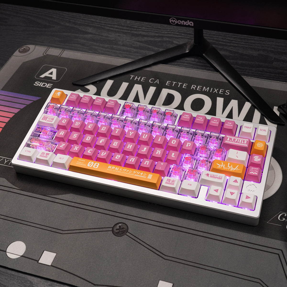 EVA mecha themed mechanical keyboard keycaps complete set PBT sublimation/PC transparent transfer printing factory height