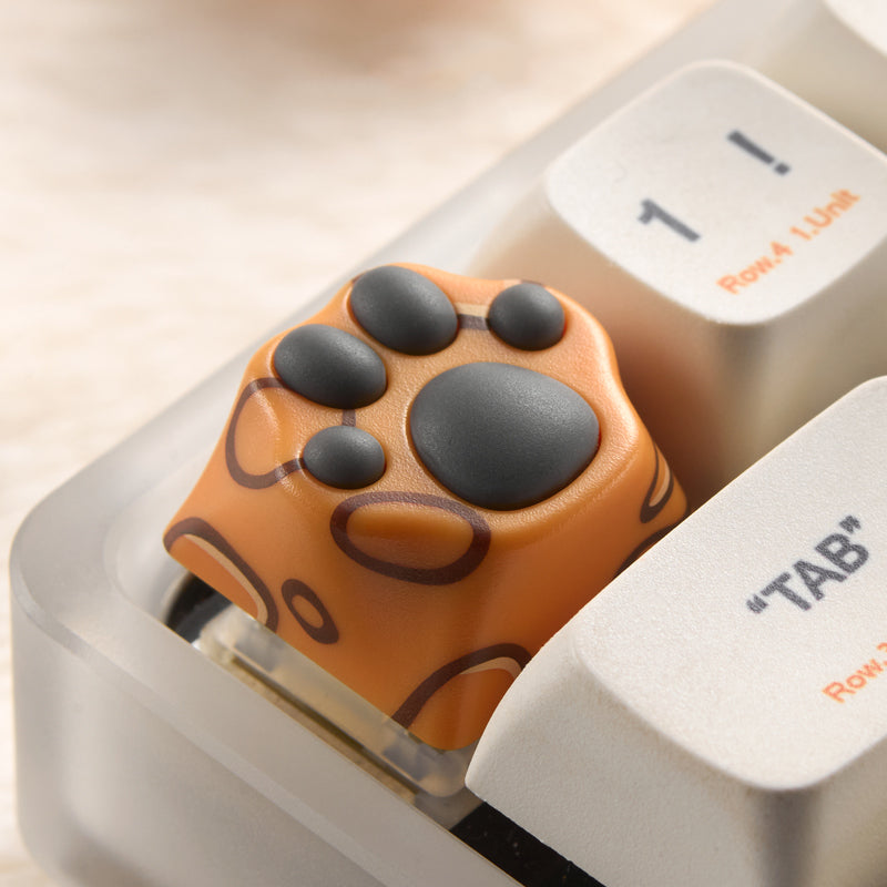 Resin cute cat paws, silicone meat pad personalized keycaps, mechanical keyboard decorative keycaps