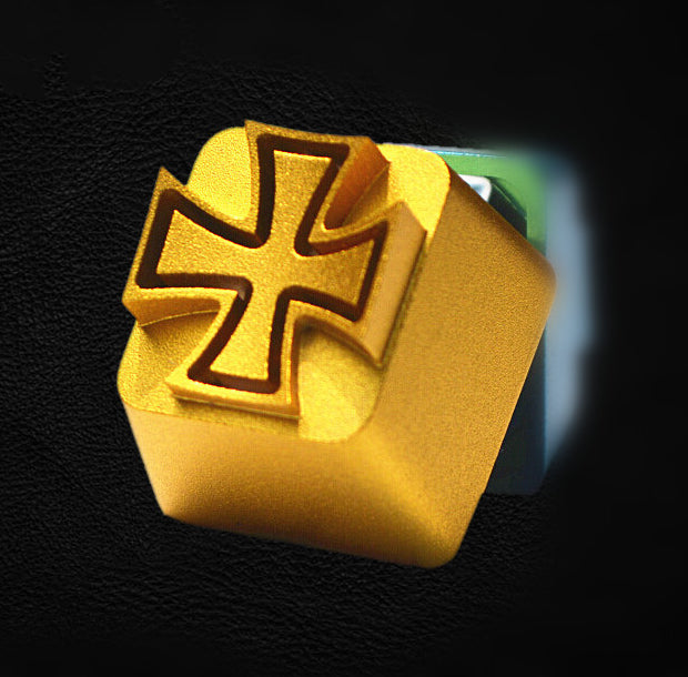 Crusader emblem, metal translucent personalized keycaps, mechanical keyboard metal decorative keycaps