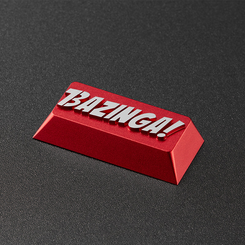 Big Bang Theory BAZINGA Enter Key, Metal Anode Personalized Keycaps, Decorative Transparent Metal Keycaps