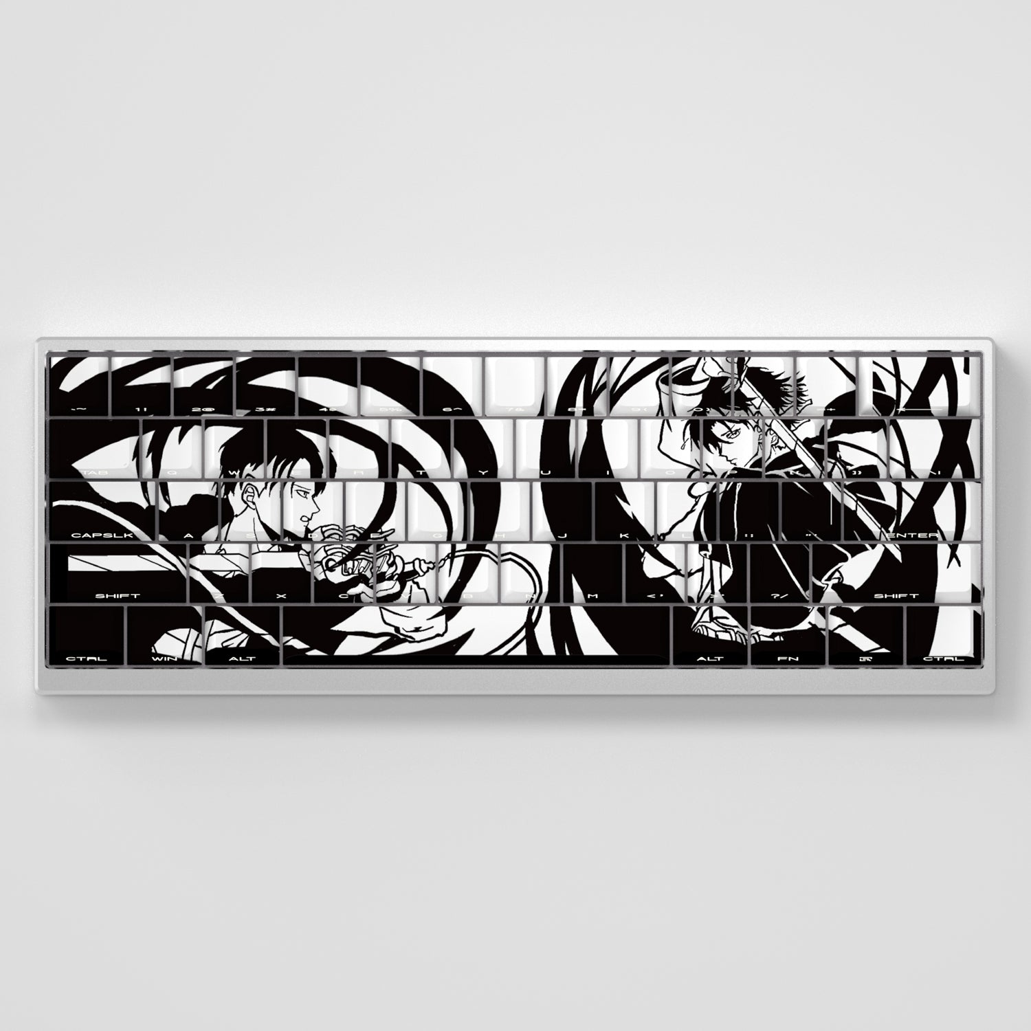 Attack on Titan,Levi Ackerman, Original height PBT side engraving of 130 keycaps set
