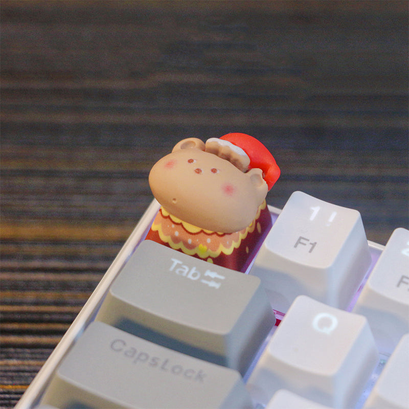 Christmas themed keycap combination, resin personalized keycaps, soft ceramic keycaps, mechanical keyboard decorative keycaps,