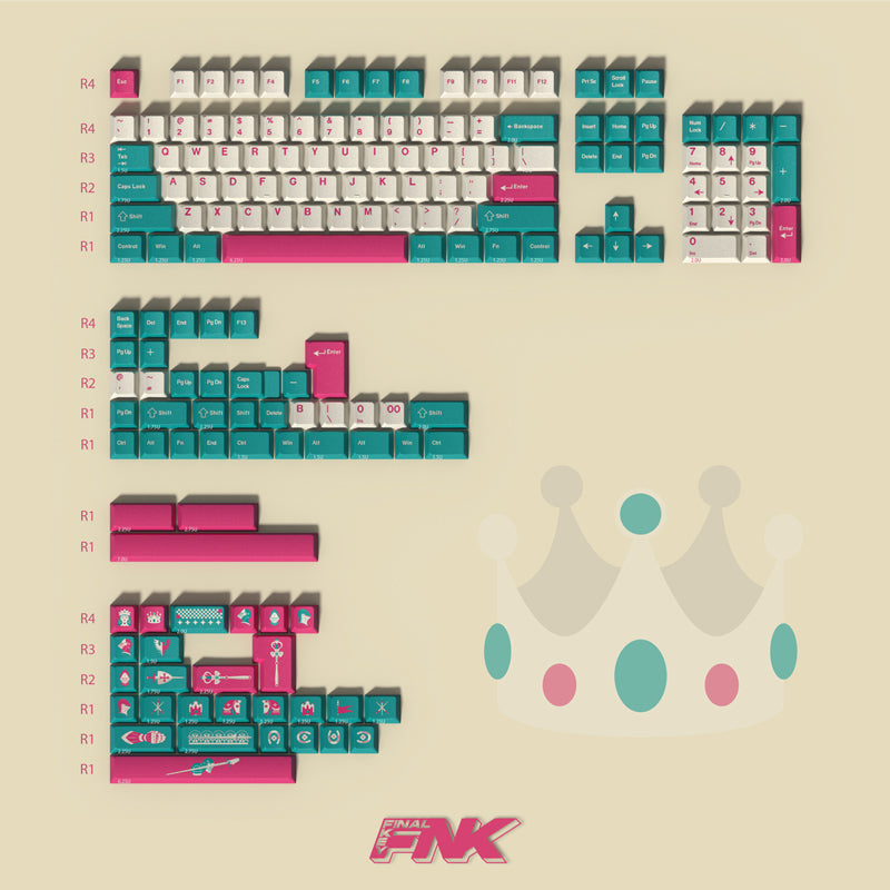 Princess and Knight themed keycaps for girls, cute original factory high pbt material, five sided heat sublimation compatible mechanical keyboard