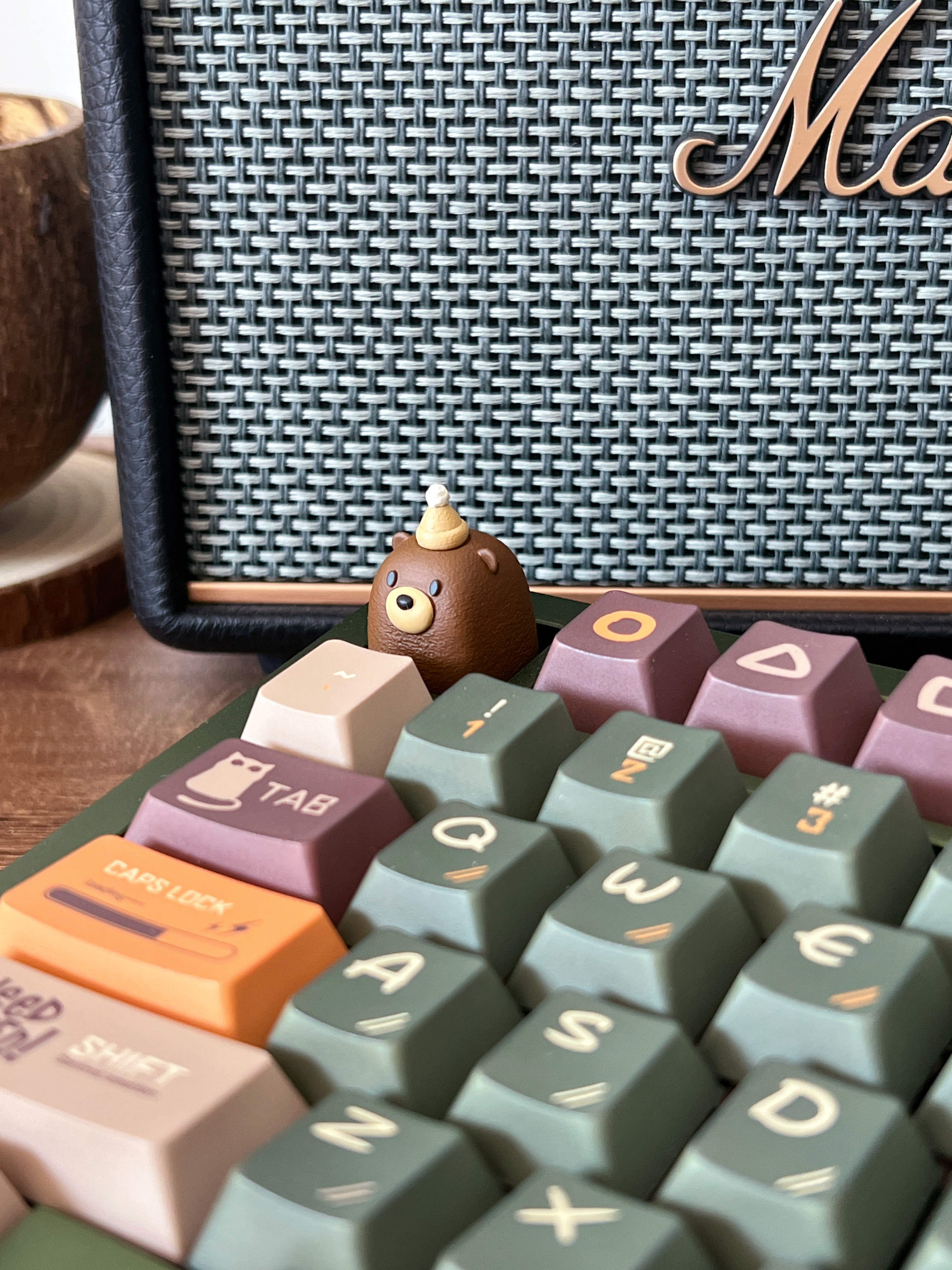 Cube Bear Personalized Keycaps Mechanical Keyboard Creative Keycaps 3D Cute Keycaps Single Decorative Keycaps