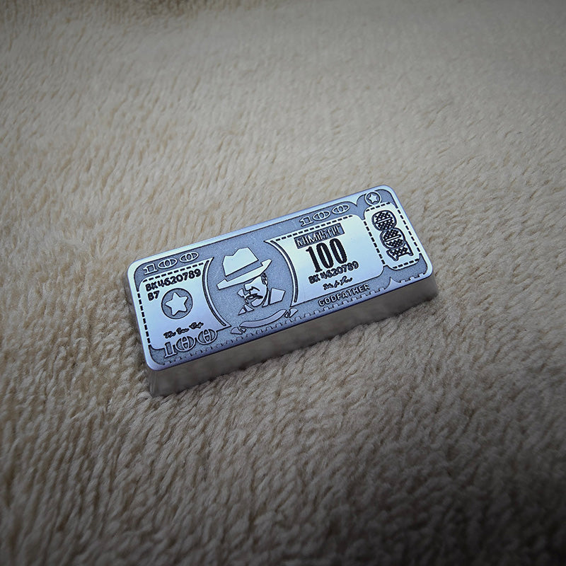 Zinc alloy carved dollar style keycaps, 2U/2.25U personalized keycaps, mechanical keyboard decorative keycaps