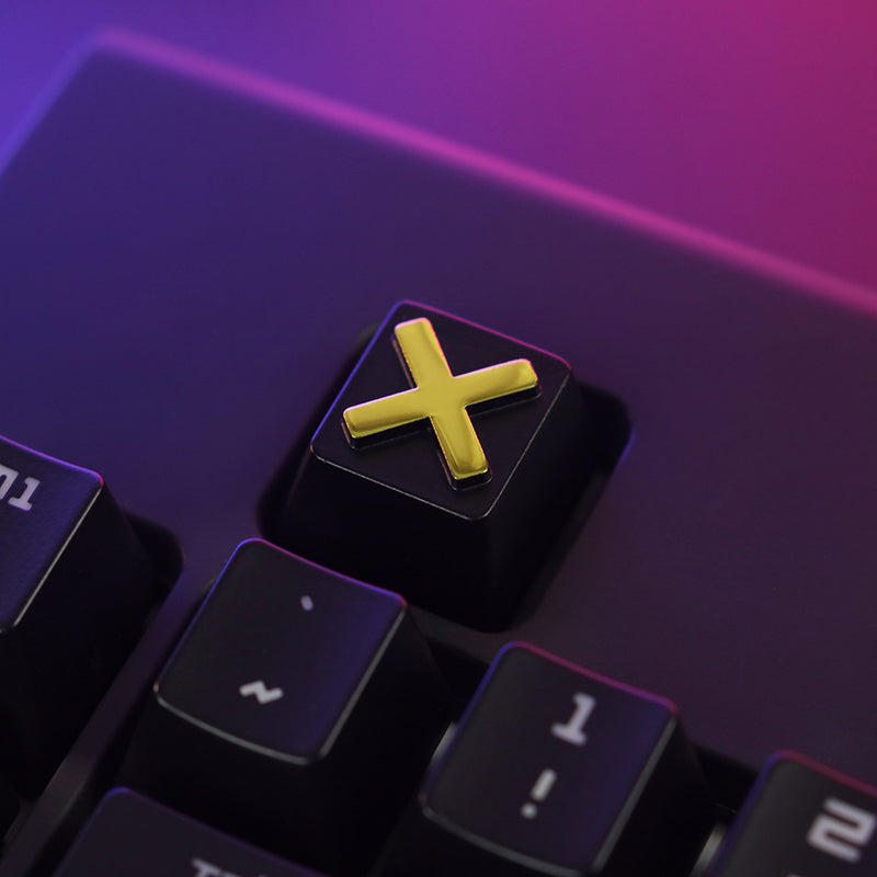 ESC Supplementary Key Gold Red Cross X Symbol Zinc Aluminum Metal Personalized Key Cap R4 Height