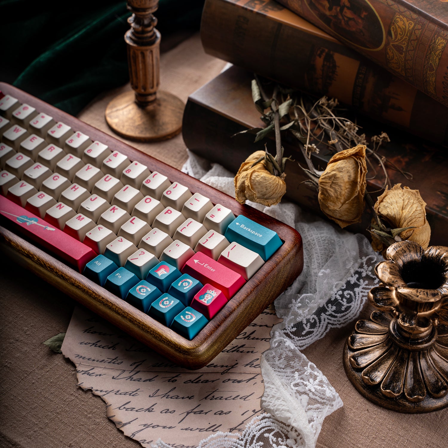 Princess and Knight themed keycaps for girls, cute original factory high pbt material, five sided heat sublimation compatible mechanical keyboard