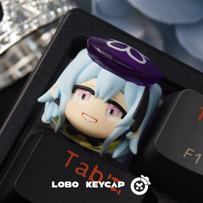 Arknights themed personalized keycaps, resin decorated keycaps, multi-color molded keycaps