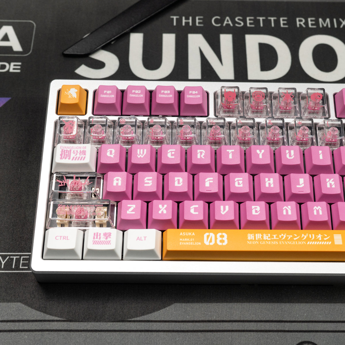 EVA mecha themed mechanical keyboard keycaps complete set PBT sublimation/PC transparent transfer printing factory height
