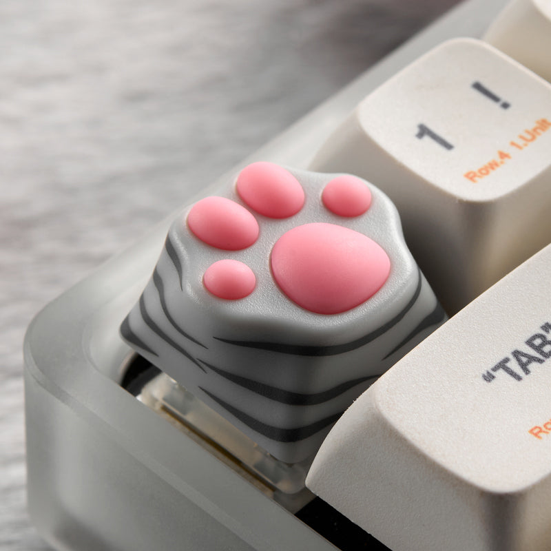 Resin cute cat paws, silicone meat pad personalized keycaps, mechanical keyboard decorative keycaps
