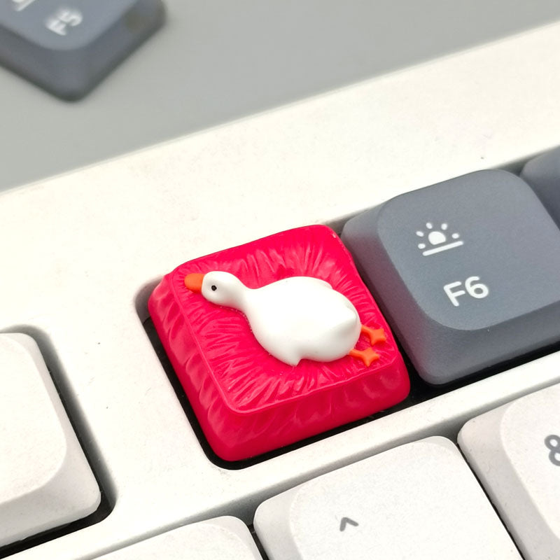 Lying flat duck mechanical keyboard short switch resin handmade personalized cute creative keycaps