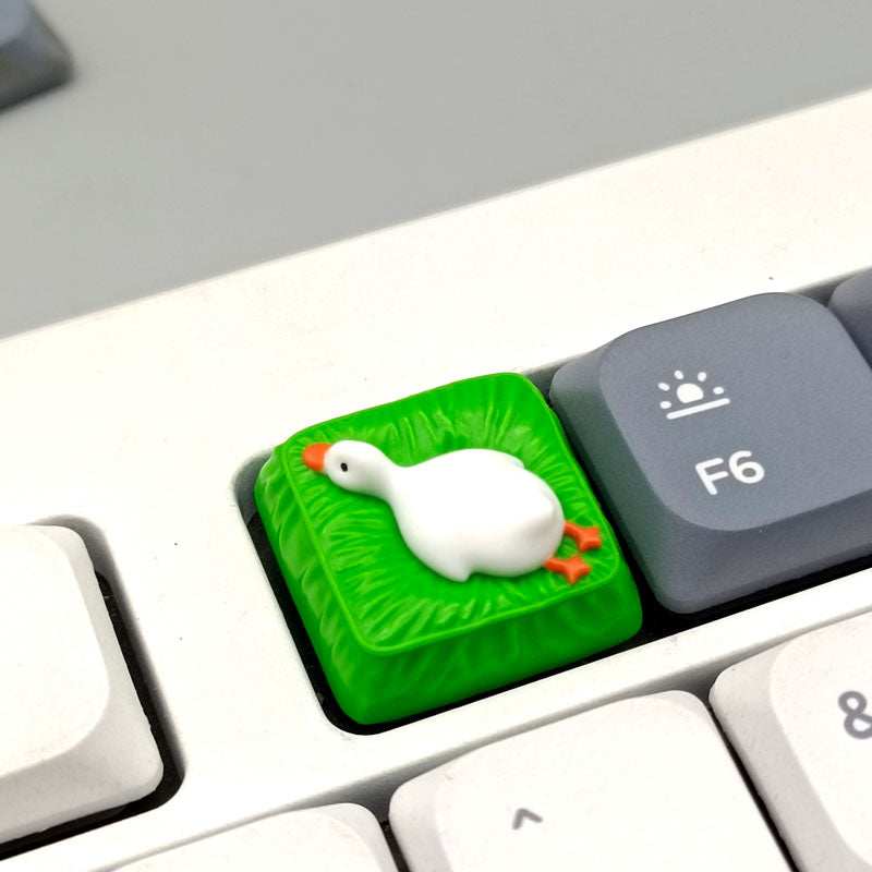 Lying flat duck mechanical keyboard short switch resin handmade personalized cute creative keycaps