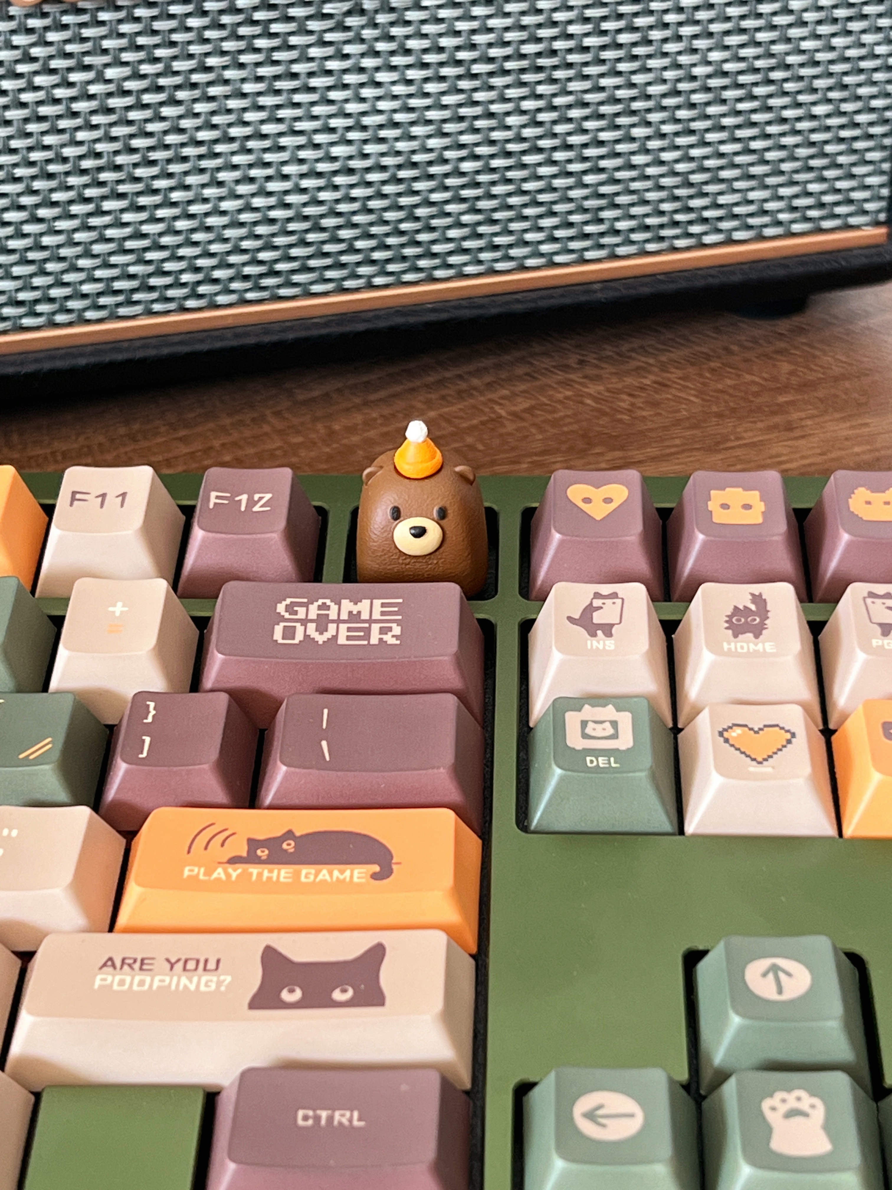 Cube Bear Personalized Keycaps Mechanical Keyboard Creative Keycaps 3D Cute Keycaps Single Decorative Keycaps