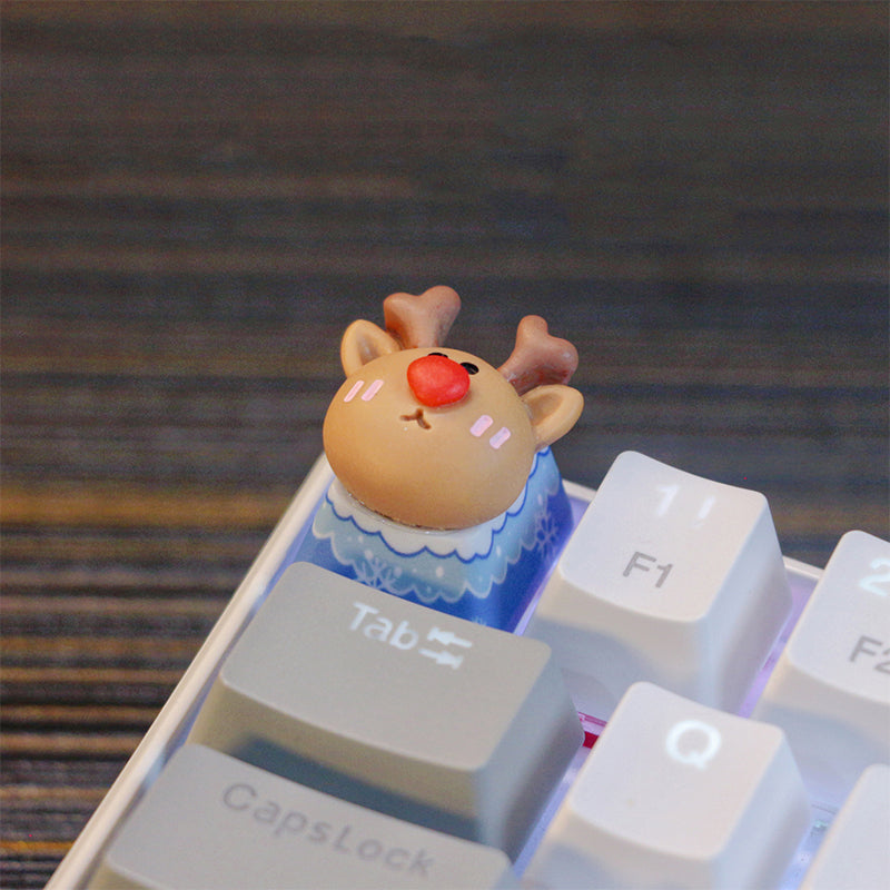 Christmas themed keycap combination, resin personalized keycaps, soft ceramic keycaps, mechanical keyboard decorative keycaps,