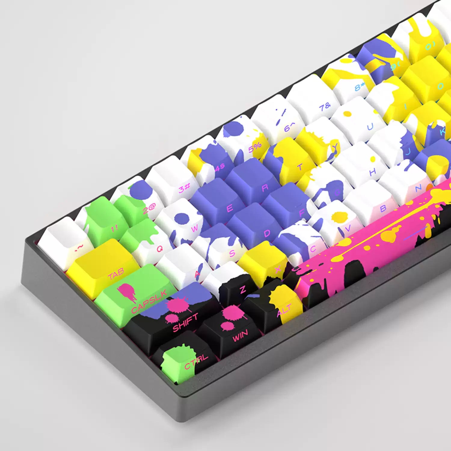 Graffiti Ink Splashing Art Personalized Keycap Set PBT Thermal Sublimation Material