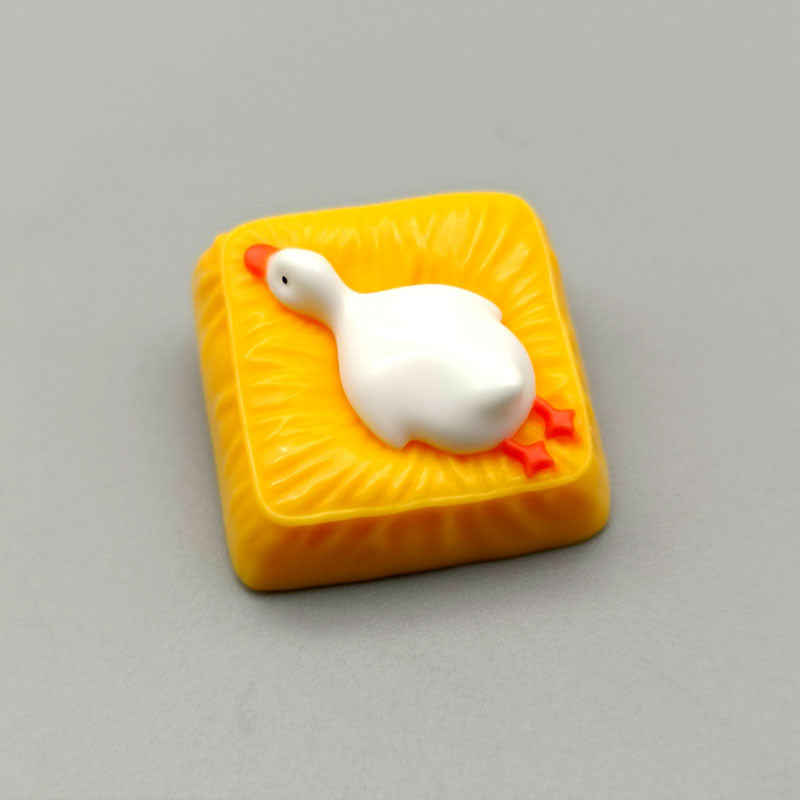 Lying flat duck mechanical keyboard short switch resin handmade personalized cute creative keycaps