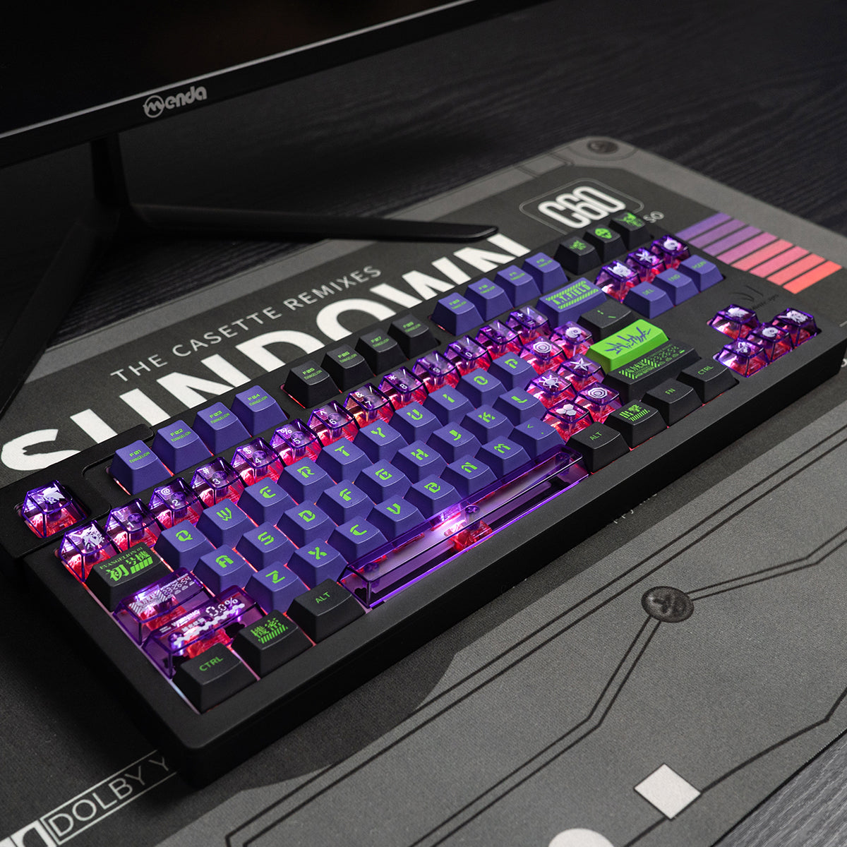 EVA mecha themed mechanical keyboard keycaps complete set PBT sublimation/PC transparent transfer printing factory height