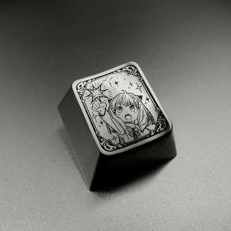SPY × FAMILY, Anya1u titanium alloy plain carving, personalized keycaps, mechanical keyboard decorative keycaps