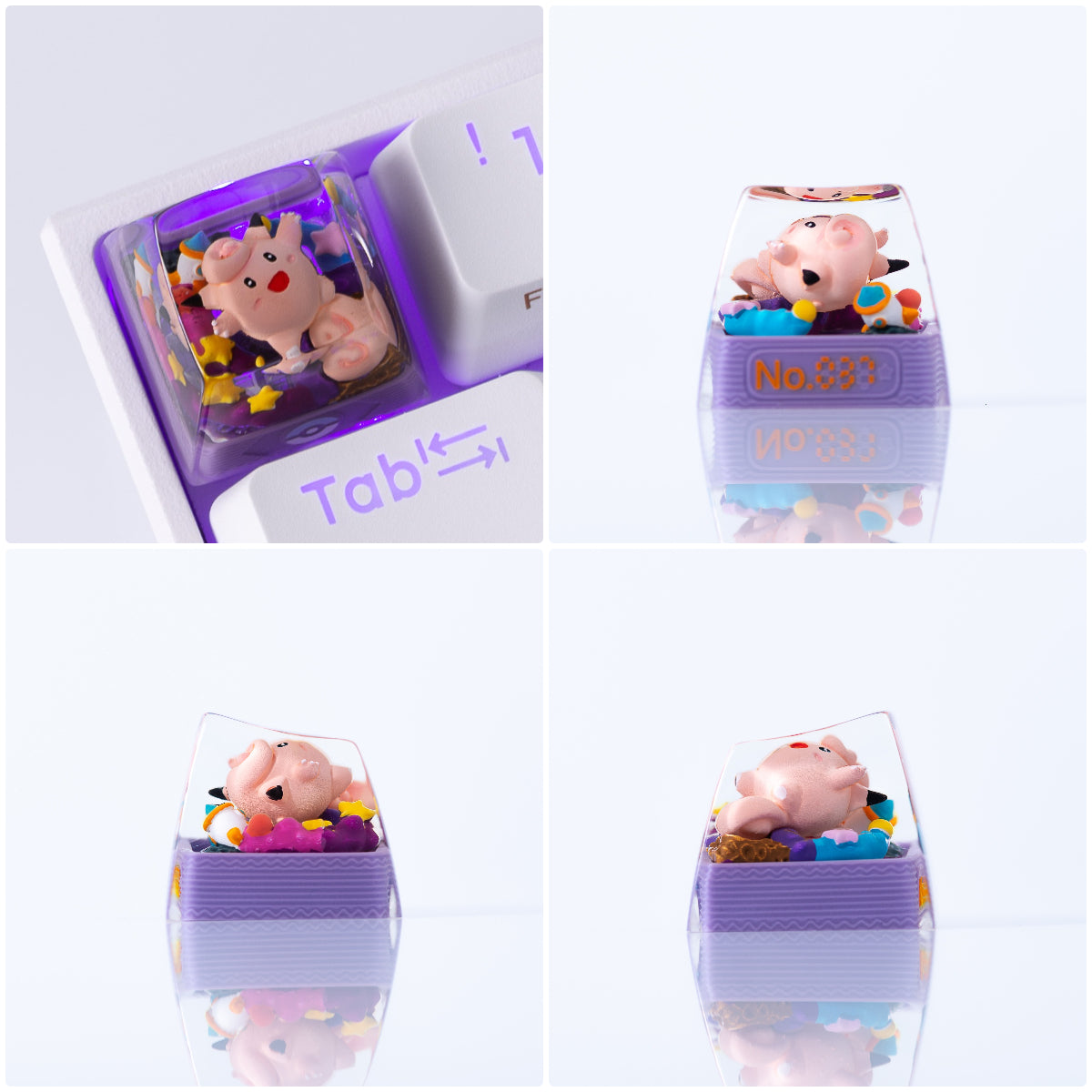 Customized personalized keycaps DIY resin drip glue translucent single ESC customized Pok é mon pet Pok é mon 3D picture book mechanical keyboard resin translucent keycaps