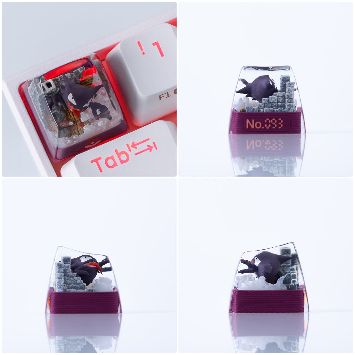 Customized personalized keycaps DIY resin drip glue translucent single ESC customized Pok é mon pet Pok é mon 3D picture book mechanical keyboard resin translucent keycaps