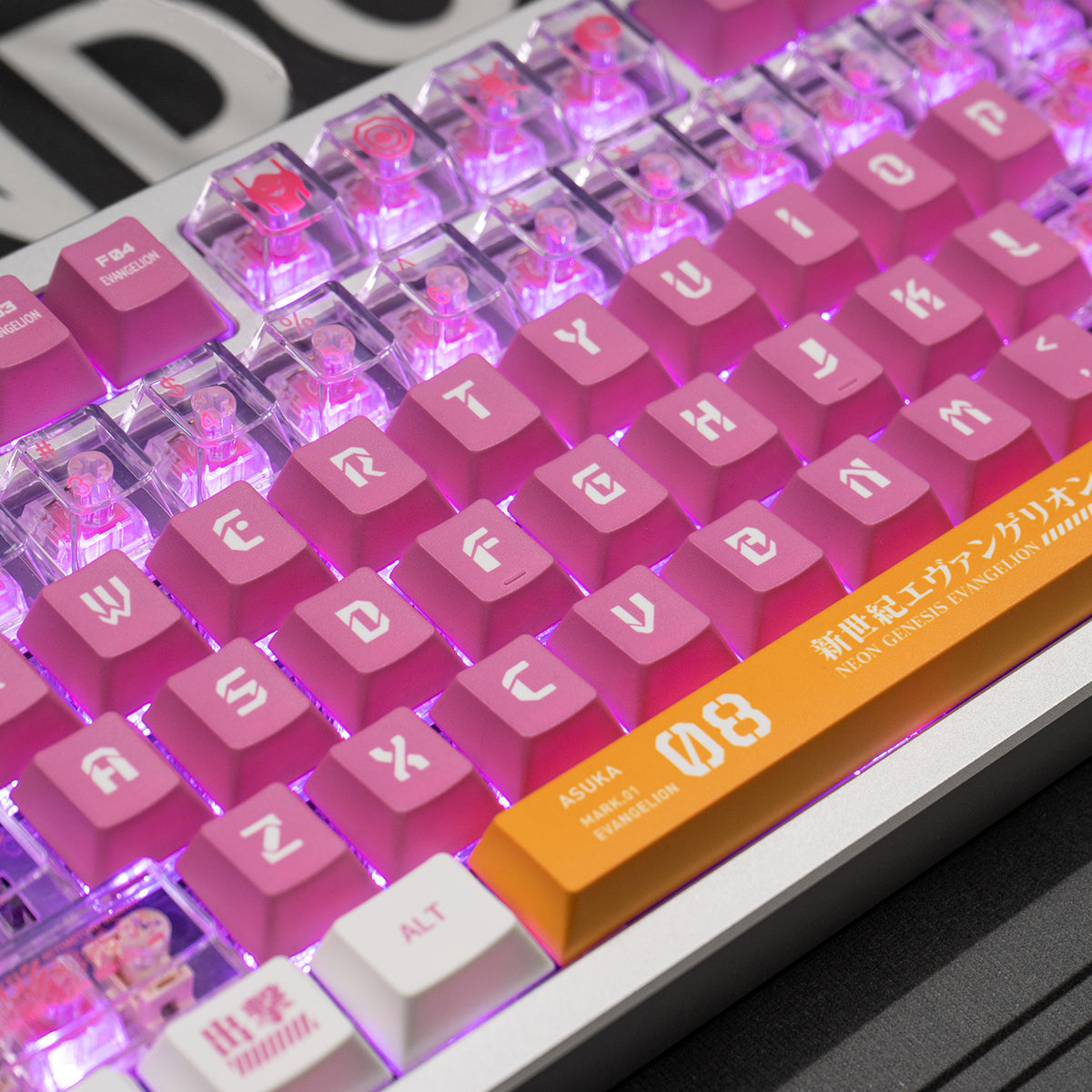 EVA mecha themed mechanical keyboard keycaps complete set PBT sublimation/PC transparent transfer printing factory height