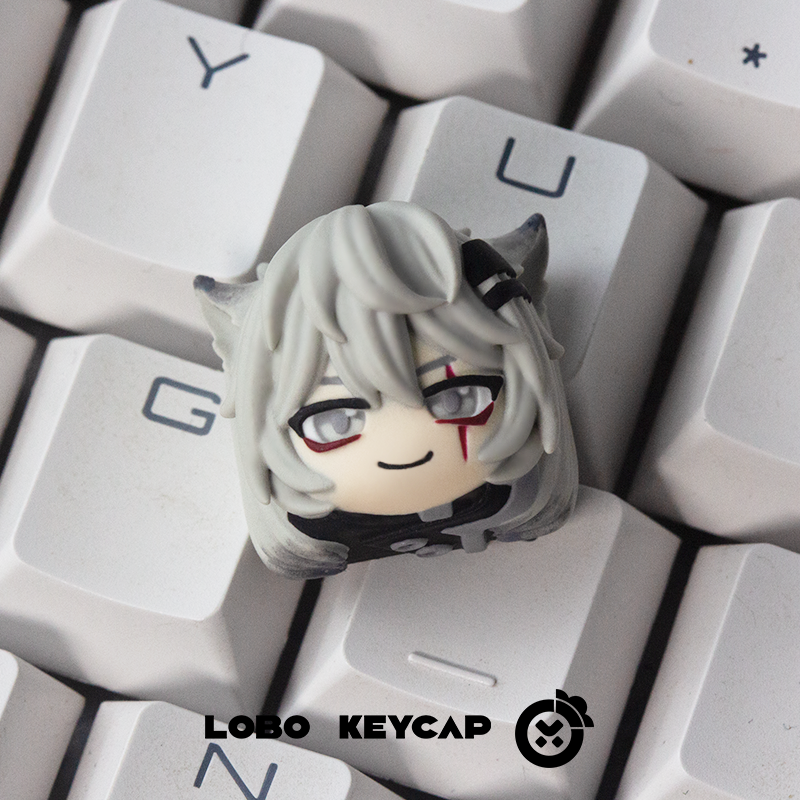 Arknights themed personalized keycaps, resin decorated keycaps, multi-color molded keycaps