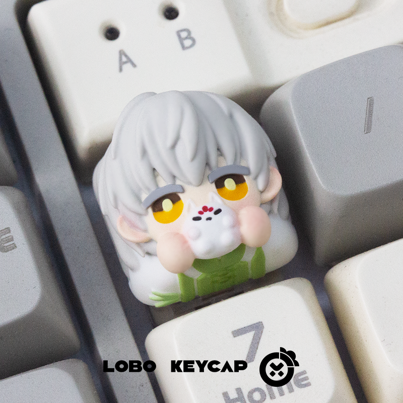 Light and Night, Multi colored resin molded personalized keycaps, resin decorated keycaps.
