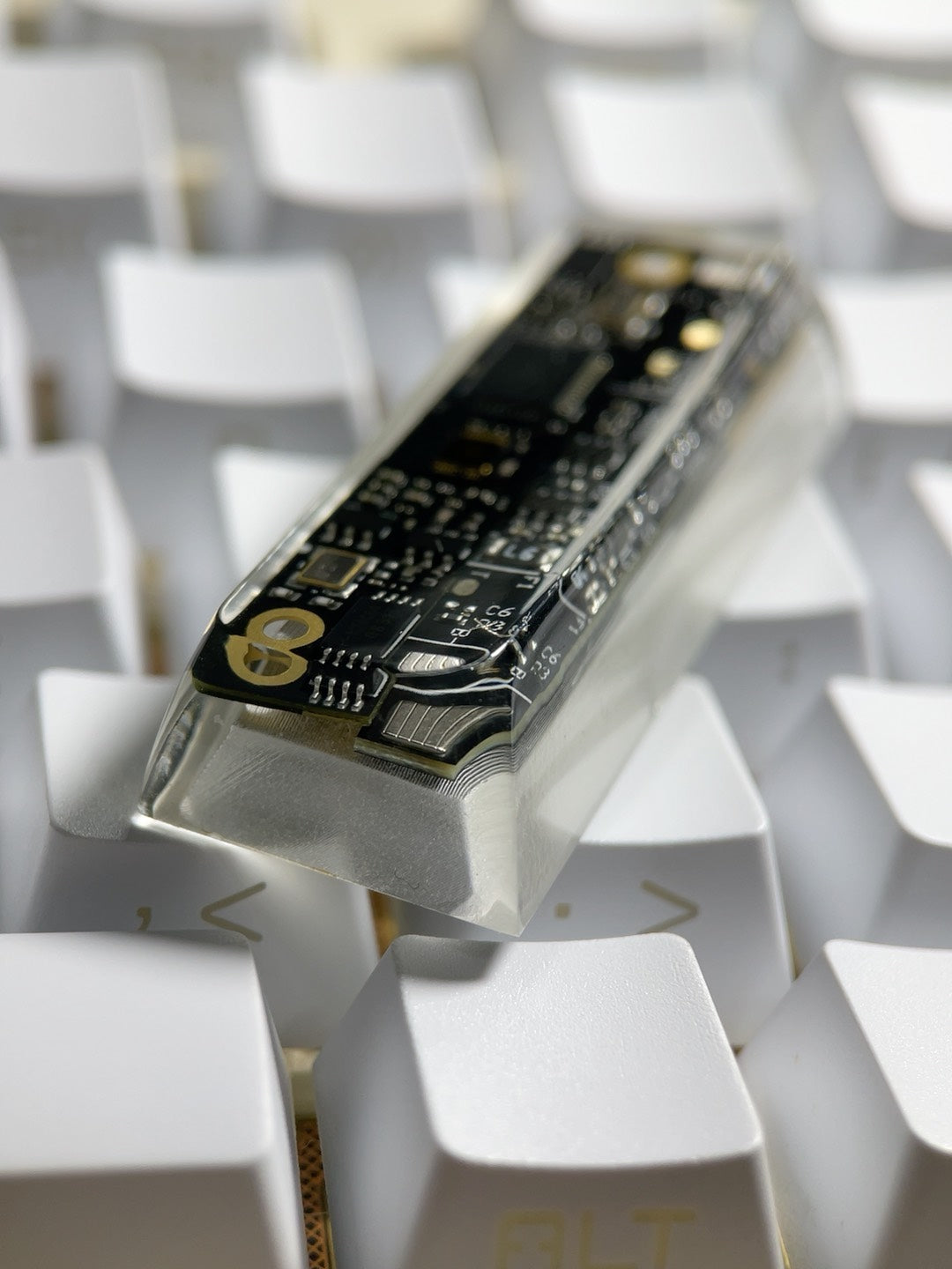 Circuit board keycap, 2.75U right shift key. Personalized keycap, resin encapsulated keycap