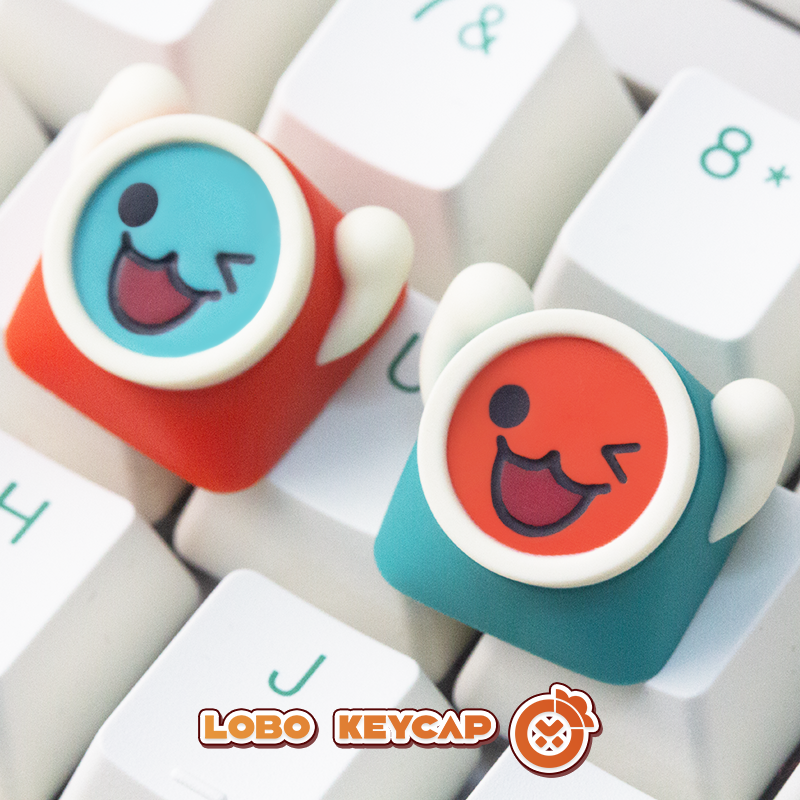 Taiko no Tatsujin, Multi colored resin molding, cute game personalized keycaps, decorative keycaps
