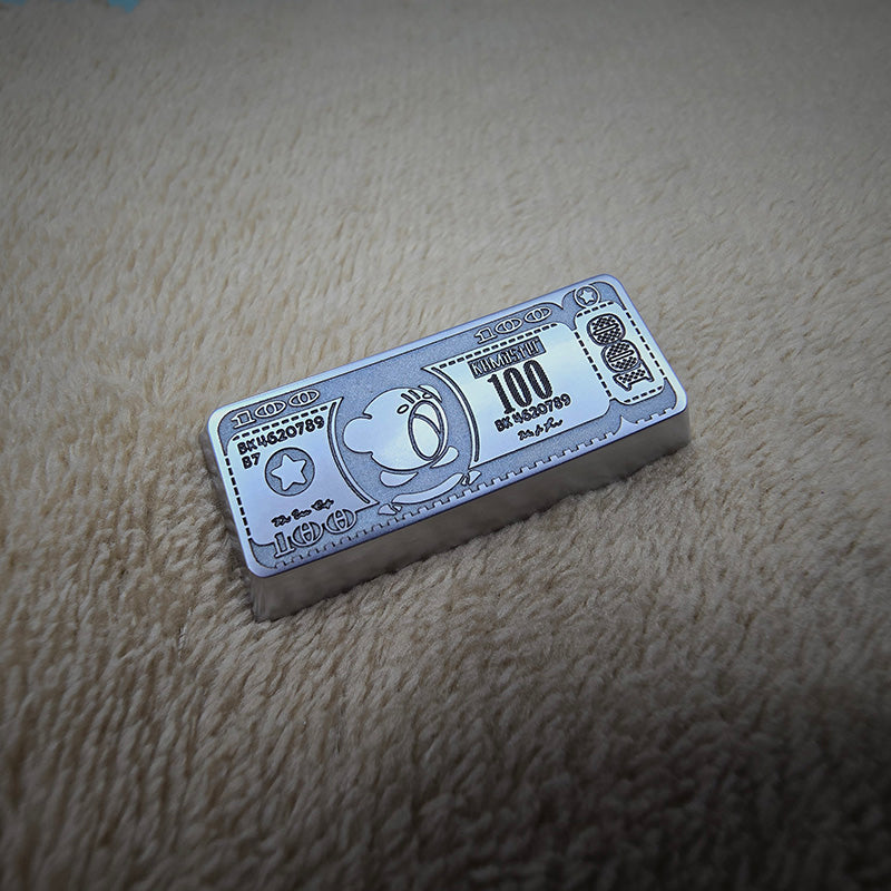 Zinc alloy carved dollar style keycaps, 2U/2.25U personalized keycaps, mechanical keyboard decorative keycaps