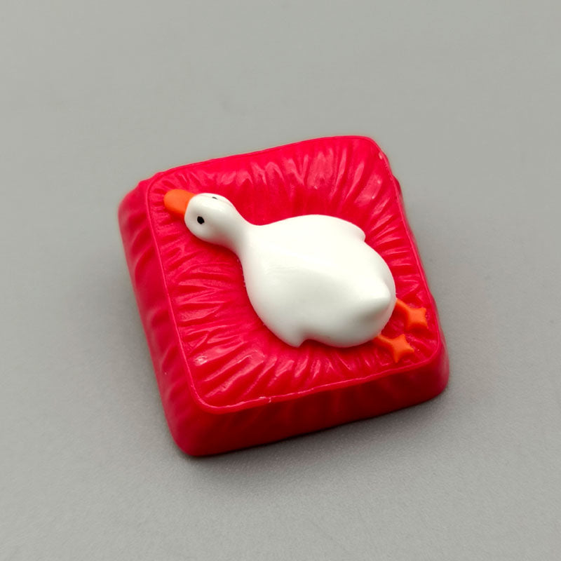 Lying flat duck mechanical keyboard short switch resin handmade personalized cute creative keycaps