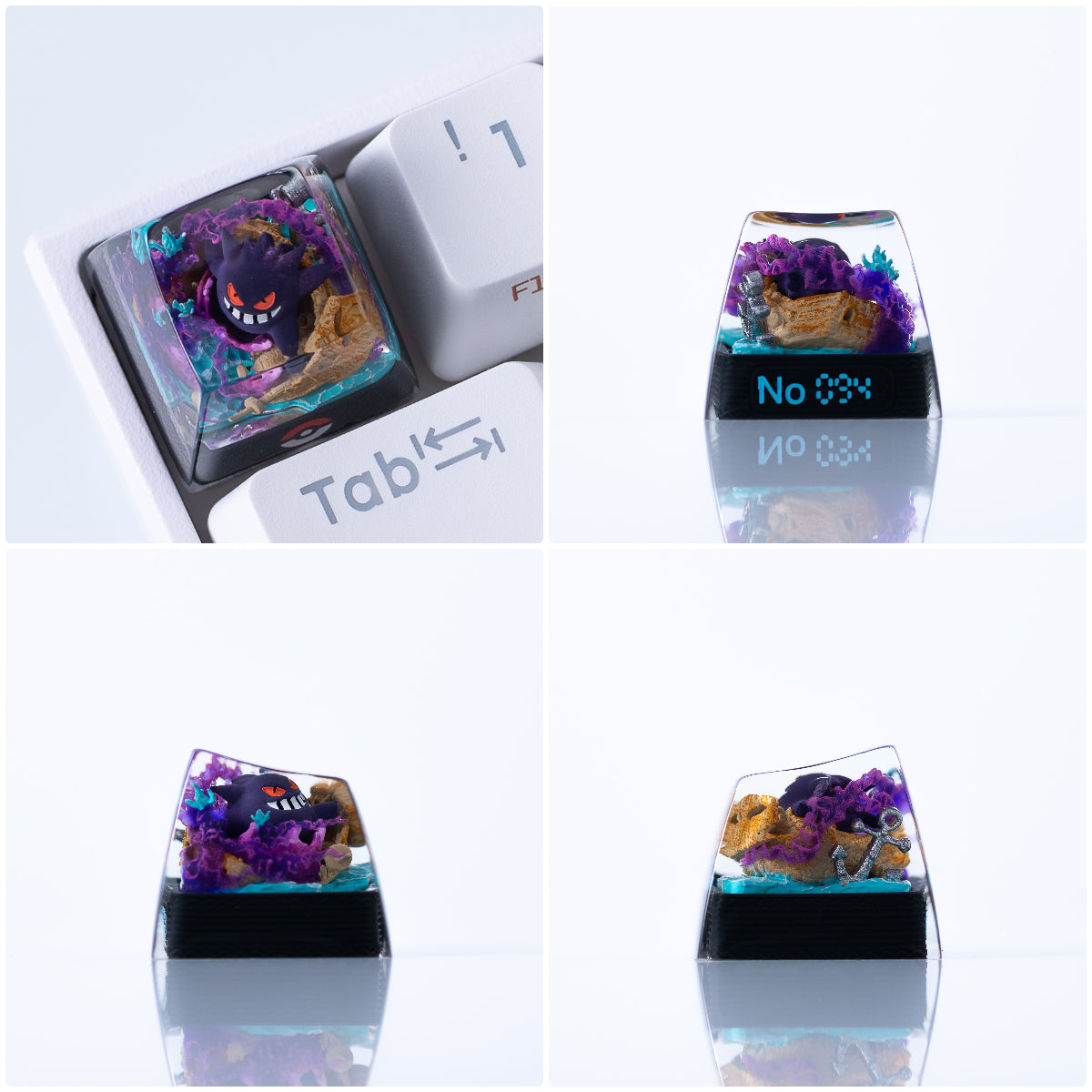 Customized personalized keycaps DIY resin drip glue translucent single ESC customized Pok é mon pet Pok é mon 3D picture book mechanical keyboard resin translucent keycaps