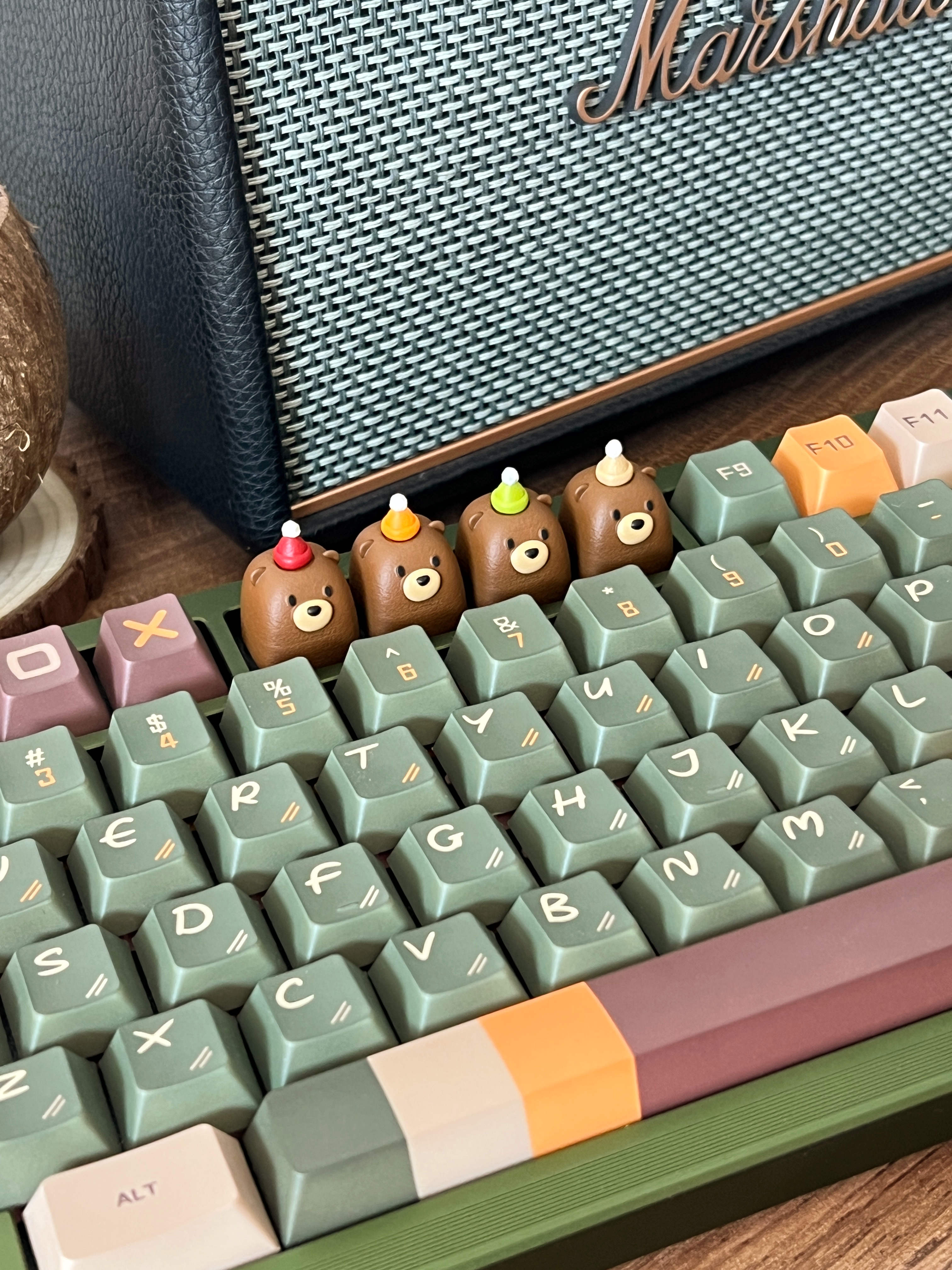 Cube Bear Personalized Keycaps Mechanical Keyboard Creative Keycaps 3D Cute Keycaps Single Decorative Keycaps