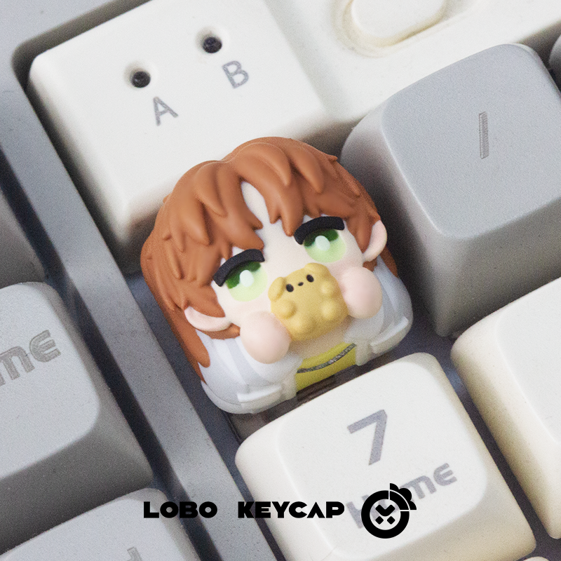Light and Night, Multi colored resin molded personalized keycaps, resin decorated keycaps.