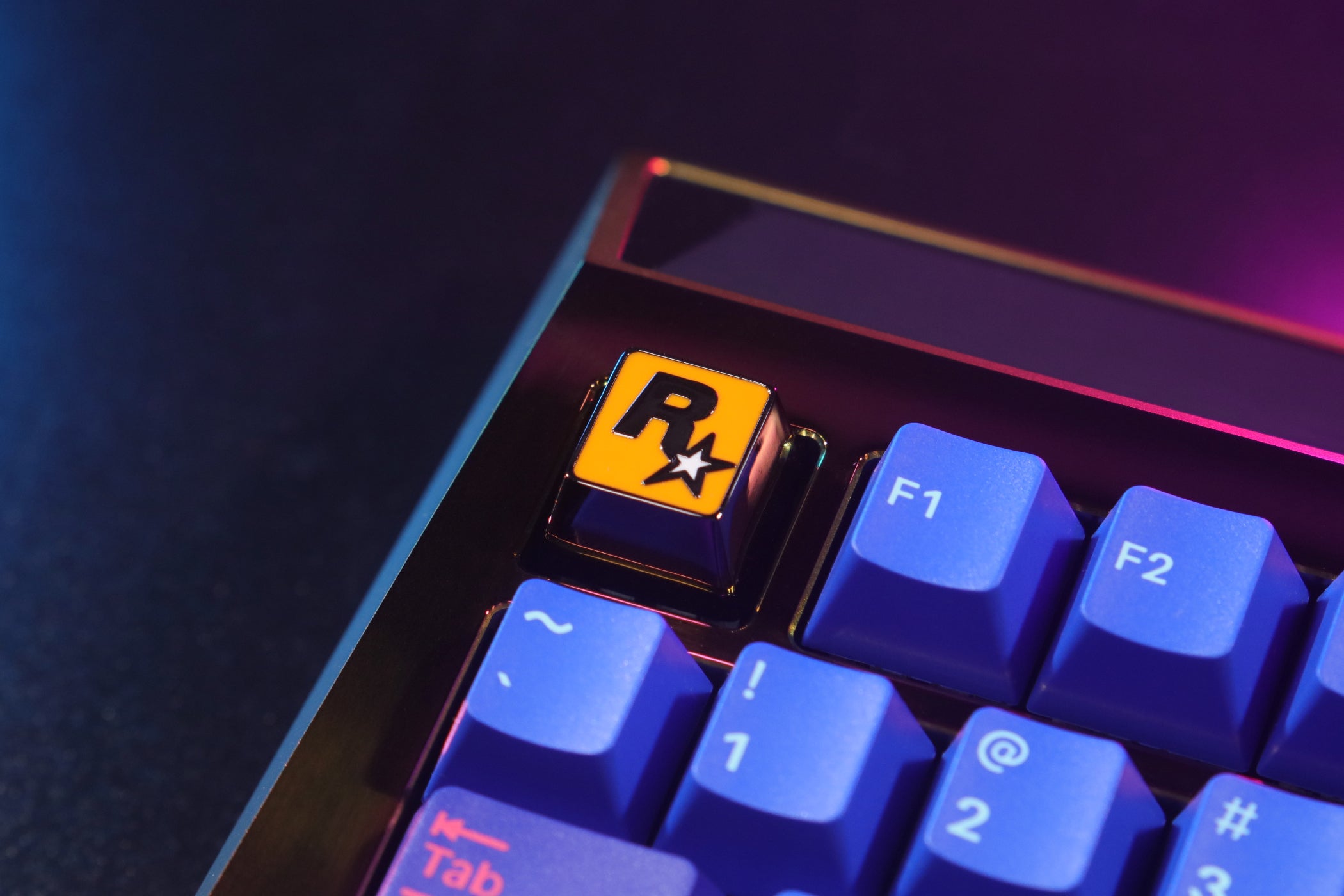 Rockstar company game peripheral logo icon mechanical keyboard zinc aluminum alloy metal personalized keycap keys